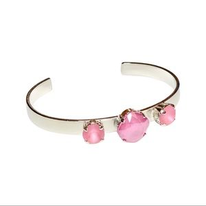 Girly Girl Swarovski Three Setting Cuff Bracelet, Authentic Swarovski Crystals